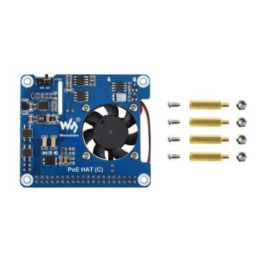 Imagem de POE HAT Waveshare tipo C para Raspberry Pi 3B+/4B 802.3af/at