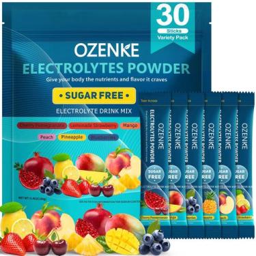 Imagem de Pacotes de eletrólitos em pó OZENKE 30 Sticks sem açúcar