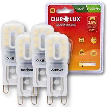 Imagem de Kit 4 Lâmpada Led Bipino 2,5W G9 2700K Branco Quente Ourolux
