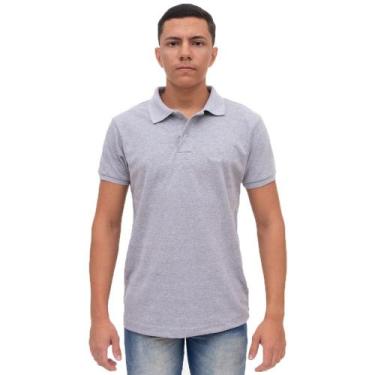 Imagem de Camisa Gola Polo Basica Masculina Manga Piquet Algodao Poliester Lisa 