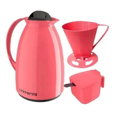 Imagem de Garrafa Térmica Kit Cafe Pratico - Rosa - Unitermi