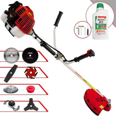 Imagem de Máquina de Corta Grama Kawashima KW52L À Gasolina 52cc 2,5HP 10.000rpm Multifunções Completa Com Carretel de Nylon + 7 Opções de Corte + ÓLEO STIHL 2T