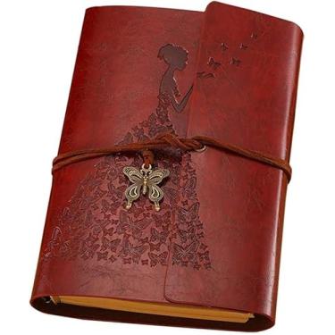 Imagem de Diário de Viagem em Couro Vintage A6, Capa Multifuncional em Couro PU Vintage Para Caderno de Viagem com Folhas Soltas em Branco e Papel Sem Pauta