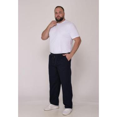 Imagem de Calça Masculina Plus Size Sarja Azul Marinho - Macaw, Azulmarinho, EXG