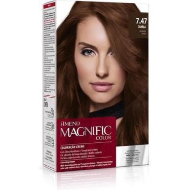 Imagem de Coloração creme magnific color 7.47 canela amend