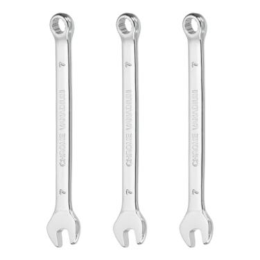 Imagem de HARFINGTON 3 peças chave de combinação 7 mm caixa métrica de 12 pontos e chave inglesa de extremidade dupla CR-V de extremidade aberta para reparo de máquinas de móveis de tubos automotivos, faça você