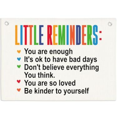 Imagem de Pequenos lembretes banner de parede para quarto de crianças, faixa de linho inspiradora para pendurar bandeiras para quarto de bebês meninos meninas quarto berçário sala de jogos decoração de parede