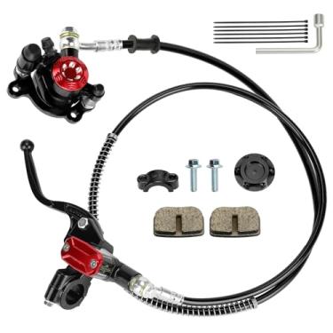 Imagem de XIKOBY Kit de freio a disco hidráulico de mini bicicleta atualizado compatível com Baja DB30 Doodle Bug Blitz Dirt Bug Racer Minibike Predator 79cc 97cc 212cc 2.8hp Motor com Tensionador de Corrente