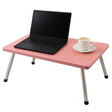 Imagem de Mesa Notebook Rosa Suporte Dobravel Multiuso Bandeja Apoio Home Office