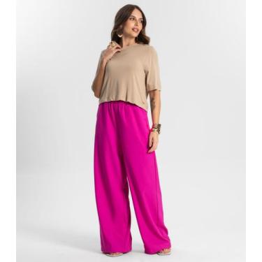 Imagem de Calça Feminina Pantalona Endless Rosa, G, Rosa