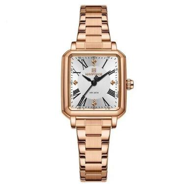 Imagem de Relógio Feminino Design Sofisticado Quartzo Em Aço Inoxidável À Prova Da Água Casual Branco