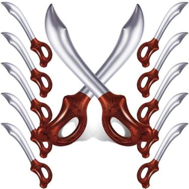 Imagem de Espada pirata inflável ZAUGONTW para festa pirata (12 unidades)