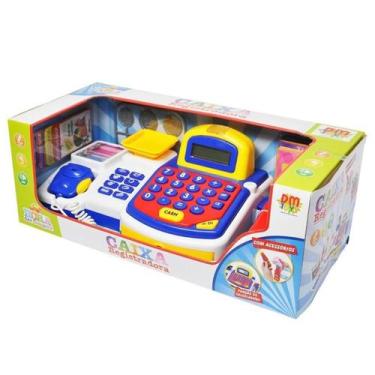 Imagem de Caixa Registradora Infantil Acessórios Brinquedo C/ Luz Sons - Dm Toys