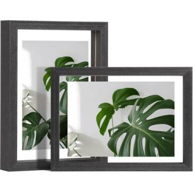 Imagem de Porta-retratos Egofine 5x7 Floating Frame, conjunto de 2 molduras pret