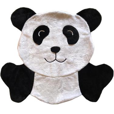 Imagem de Tapete Pelúcia Panda 95cm x 85cm Decorativo Quarto Infantil Base Emborrachado
