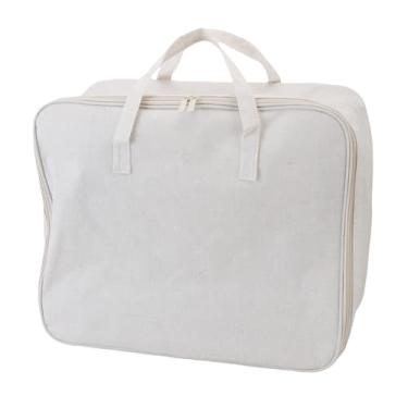 Imagem de HURRISE Grandes Sacos de Armazenamento de Lona Com Zíper, Organizador de Edredom de Cobertor Respirável Com Alças, Sacos de Tecido Grosso para Roupa de Cama, Lençóis, Travesseiros,