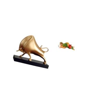 Imagem de Fenteer Escultura de Touro, Decoração para Casa, Decoração de Mesa, Artesanato, Estátua Abstrata de Boi, Estatueta de Gado, Resina de José, Jesus, Decoração D