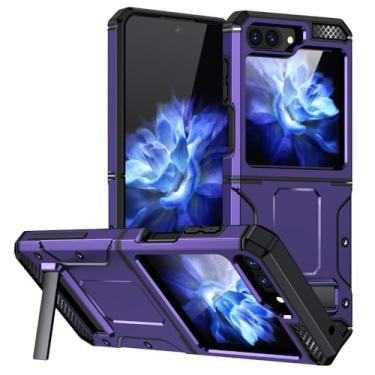 Imagem de Proteção contra quedas Z Flip 5 5G Stand Phone Case para Samsung Galaxy Z Flip5 Flip 5 Zflip5 Moda Capa Dura, Roxa, para Samsung Z Flip 5
