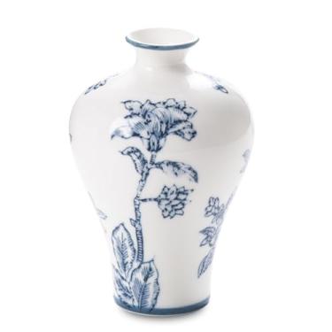 Imagem de Magclay Vaso pequeno para decoração de casa, decoração de casa chinoiserie de cerâmica azul e branca, vaso de ameixa