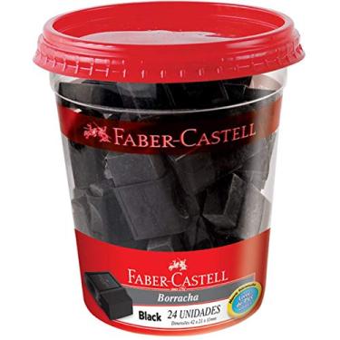 Imagem de Borracha Colorida, Faber-Castell, 7024BLACKN, Preta, pacote de 24