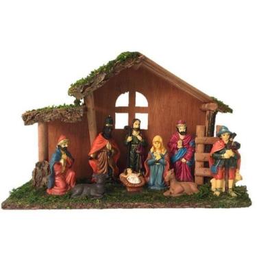 Imagem de Presépio Resina Premium Manjedoura 30cm 9 Figuras - Master C - Rio Mas