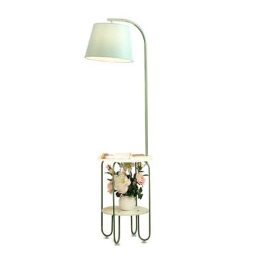 Imagem de Luminária de chão Candeeiros de pé mesa final com estação carregamento, cabeceira lâmpada anexada, candeeiro lateral pequeno para quarto(Green)