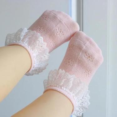 Imagem de Meias de Algodão com Renda para Meninas - Primavera, Verão e Outono, 3