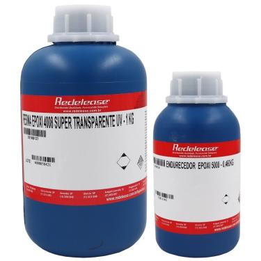 Imagem de Resina Epoxi 4008 Baixa Viscosidade Ultra Transparente E Proteção Uv Com Endurecedor (1,430 Kg)