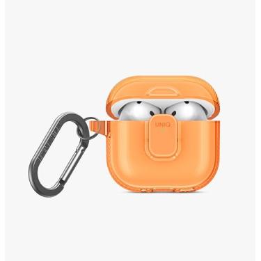 Imagem de UNIQ GLASE PRO Capa para Airpods 4 com trava de clipe (cítrico dourado) capa de silicone macio