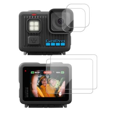 Imagem de Oshmirian Protetor de tela para GoPro Lite Hero – Pacote com 2 películas de vidro temperado para exibição, dureza 9H, antiarranhões, clareza HD, sem bolhas, resistente a impressões digitais