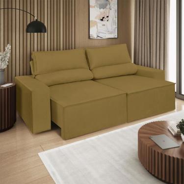 Imagem de Sofá Reclinável Retrátil 3 Lugares Com Molas Balaqui Decor Capuccino