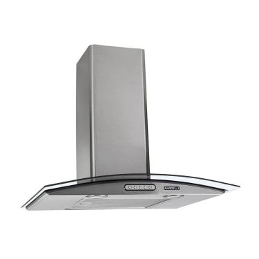 Imagem de Coifa De Parede 60cm Vidro Curvo Duto Slim Inox 220v