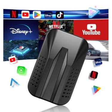 Imagem de Mipeggy Adaptador automotivo sem fio Carplay e Android, 2025 Upgrade Carplay Ai Box suporta cartão Netflix/YouTube/TikTok/TF, Plug & Play, Mirror Link, fácil configuração, para carros equipados com
