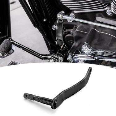 Imagem de Wsays Braço de câmbio estendido compatível com Harley Softail Street Bob FXBB Fat Boy FLFB/S Heritage Classic FLHC/S Breakout 2018-2025 modelos com pés, preto brilhante