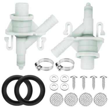 Imagem de Kit de válvula de água 385311641 RV compatível com banheiros Sealand Dometic série 300, 301, 310, 311, 320, 321, 321, vaso sanitário com descarga de pedal, trailer de trailer, vaso sanitário, inclui