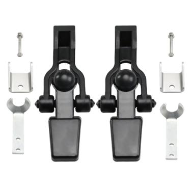 Imagem de HIMARKLIF Trava de capô compatível com Kenworth T600A T800 W900 C500, par de trava de capô de caminhão, suporte e kit de braçadeira, substituição de gancho de capô estilo bola # K147-107 315-5402