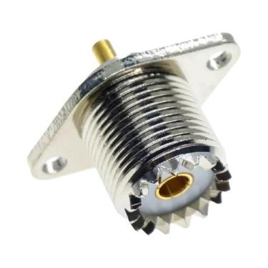 Imagem de Adaptador De Conector RF UHF Fêmea SO239 Para Macho PL259 Com Montagem