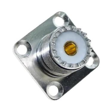 Imagem de Adaptador De Conector RF UHF Fêmea SO239 Para Macho PL259 Com Montagem