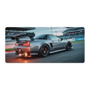 Imagem de HouLaiZhe JDM Car NSX Sports Car Fire Grande Gaming Mouse Pads Tapete de Mesa Base de Borracha Antiderrapante Laptop Acessórios de Computador Suprimentos Bloco de Escrita para Escritório Casa 40 x 90