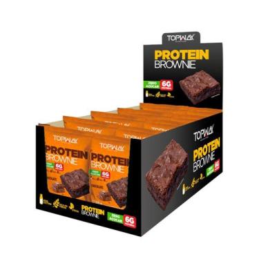 Imagem de Kit 10 Brownie proteico com whey sabor chocolate sem glúten topway 40g