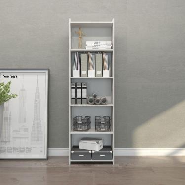 Imagem de Estante Multiuso Com 4 Prateleiras 57x183cm Mdp Menu Móveis Branco
