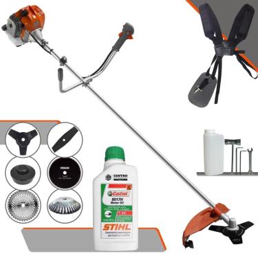 Imagem de Aparador de Grama Profissional À Gasolina Tekna RL430ACNTK 43cc 1,7HP 9.000rpm Roçadeira Multifuncional Lateral Com 6 Opões de Cortes + ÓLEO STIHL 2T