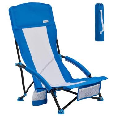 Imagem de Cadeira de praia dobrável SUNNYFEEL High Back Lightweight Blue