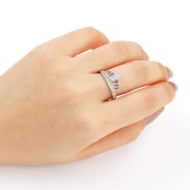 Imagem de Anel de joias de festa de luxo, elegante aliança de escritório, anéis de coroa chique, presente de casamento romântico para mulheres YC6622, Latão, Sem pedra preciosa