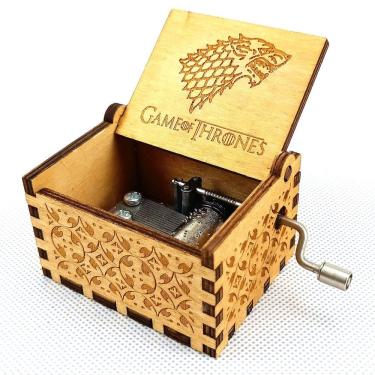 Imagem de Caixa de música Games of Thrones Hand Crank Antique Wooden 6,4 cm