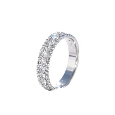 Imagem de 1 anel geométrico brilhante para mulheres, acessórios temperamentais e versáteis, joias finas para mulheres, decoração de encontros para festas de formatura, Cobre, Sem pedra preciosa