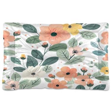 Imagem de Wassud Cama de cachorro com estampa floral de primavera, cama para cães pequenos, tapete lavável para animais de estimação, cama de gato para dormir, viagens 91 x 61 cm
