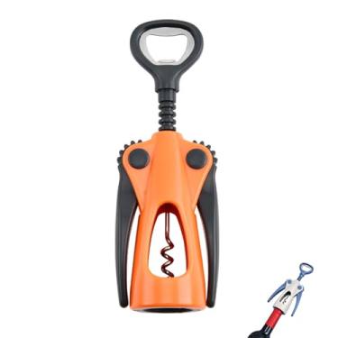 Imagem de PLAYTHROUGH Saca-rolhas de asa, abridor de garrafas multifuncional para vinho e cerveja, aderência ergonômica (laranja)