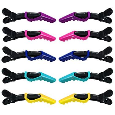 Imagem de 10 Pacote de Grampos para Cabelo Alligator Plástico Salão Gator -Deslizante Modelagem
