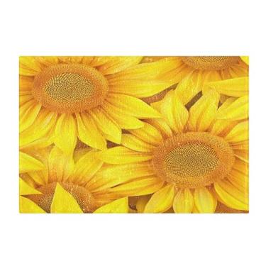 Imagem de Burbuja Tapete de banho de girassóis, tapete de banheiro absorvente extra macio com suporte antiderrapante para banheiro, banheira, chuveiro, 41 x 61 cm